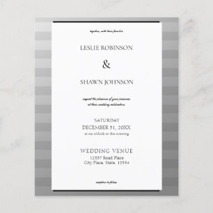 Budget Silver & Gray Stripes Wedding Flyer