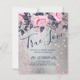 BUDGET Silver Rosegold Navy Pink Metallic Wedding