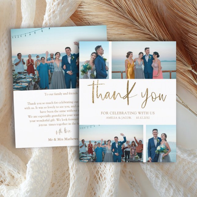 Budget Simple 4 Photo Thank you Wedding (Creator Uploaded)