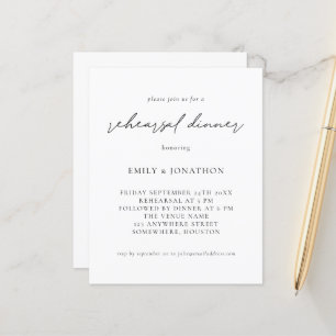 Budget Simple Any Colour Rehearsal Dinner Invite