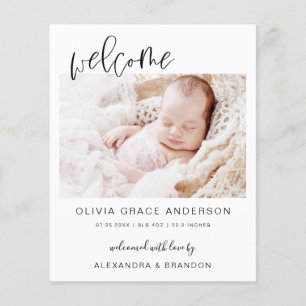 Budget Simple Baby Announcement Photo Collage Flye Flyer