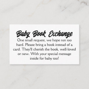 Budget Simple Baby Book Exchange Enclosure Card