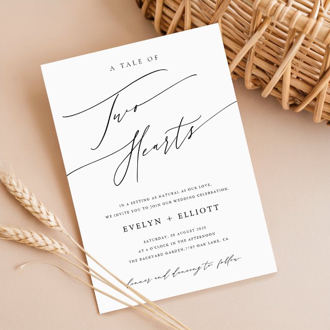 Budget Simple Black and White Timeless Wedding Invitation (Creator Uploaded)