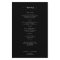 Budget simple black and white wedding menu