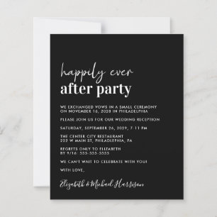 Budget Simple Black Wedding Reception Invitation