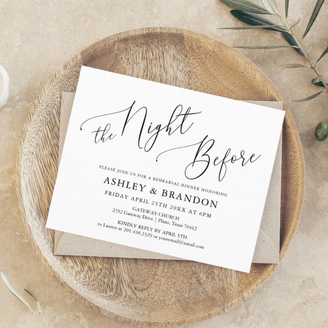 Budget Simple Calligraphy Rustic Rehearsal Dinner (Creator Uploaded)