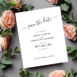 Budget simple chic script wedding save the date<br><div class="desc">Modern elegant minimalist typography script neutral BUDGET AFFORDABLE wedding save the date card.</div>