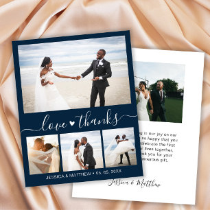 Budget Simple Collage Wedding Thank You Flyer