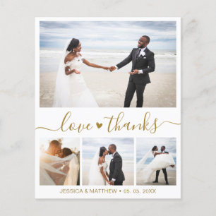 Budget Simple Collage Wedding Thank You Flyer