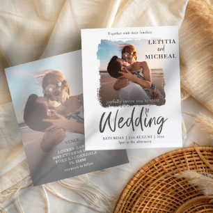 Budget Simple Elegant Photo Wedding Invitation