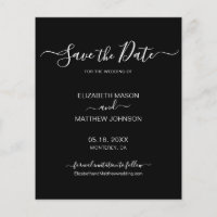 Budget Simple Elegant Script Save The Date Flyer