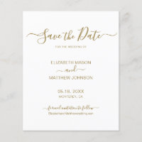 Budget Simple Elegant Script Save The Date Flyer