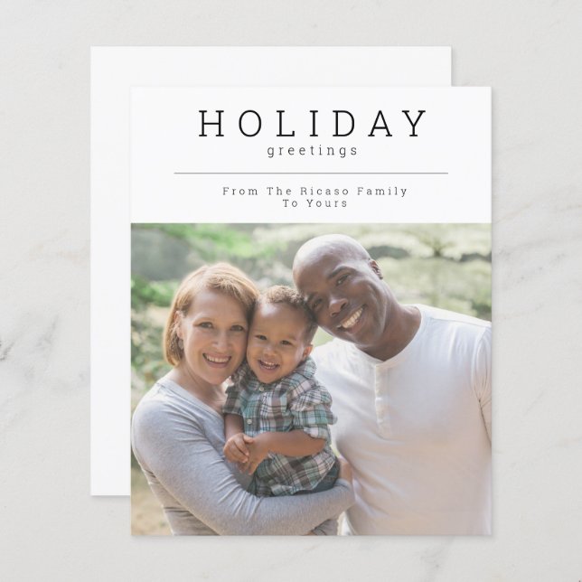BUDGET Simple Holiday Greetings Photo Personalized (Front/Back)