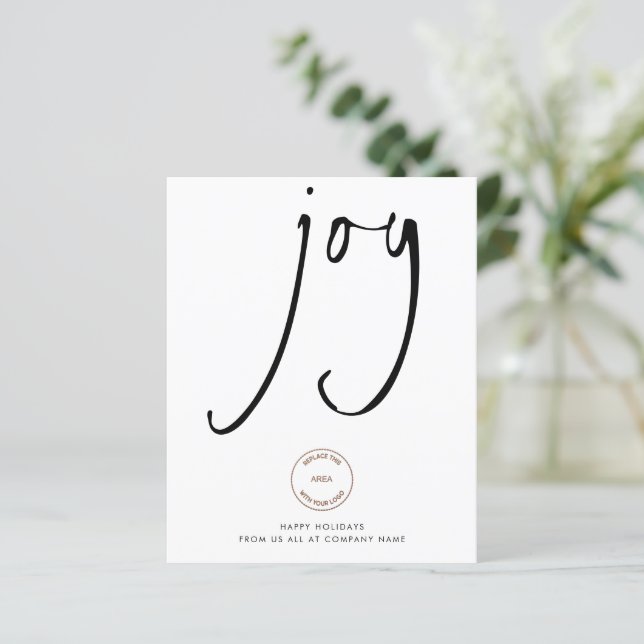 Budget Simple Logo Joy Black White Company Holiday (Standing Front)