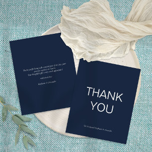 Budget Simple Marine Blue Custom Carte de remercie