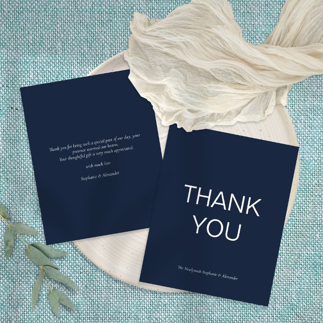 Budget Simple Marine Blue Custom Carte de remercie (Créateur téléchargé)