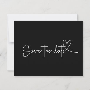 Budget Simple Minimal Black & White Save the Date