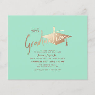 Budget Simple Minimal Graduation Party Invitations Flyer