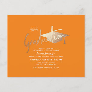 Budget Simple Minimal Graduation Party Invitations Flyer