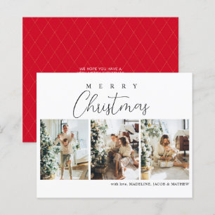BUDGET Simple Minimal Red Photo Collage Christmas