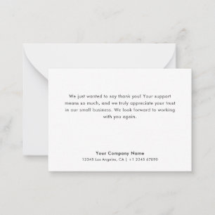 Budget   Simple Minimal Small Business Thank You Card