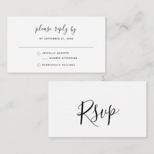 Budget Simple Minimalist Bohemian RSVP Wedding Card