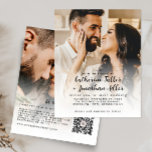 Budget Simple Modern 2 Photo Wedding Invitation<br><div class="desc">Budget Modern Elegant 2 Photo All In One Wedding Invitation RSVP QR Details Card</div>