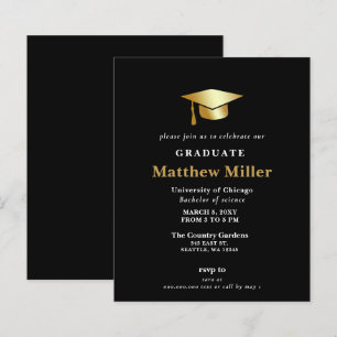 Budget Simple Modern Graduation Invitation