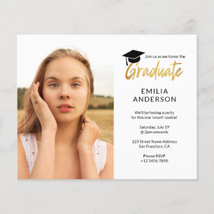 BUDGET Simple Modern Graduation Party Flyer