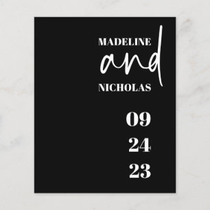 BUDGET Simple Modern Minimalist Black Wedding 