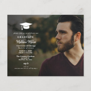 Budget Simple Overlay Photo Graduation Invitation