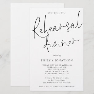 Budget Simple Rehearsal Dinner Larger Invite