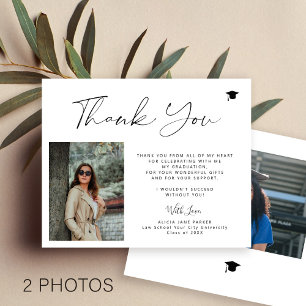 Budget simple script 2 photo graduation thank you