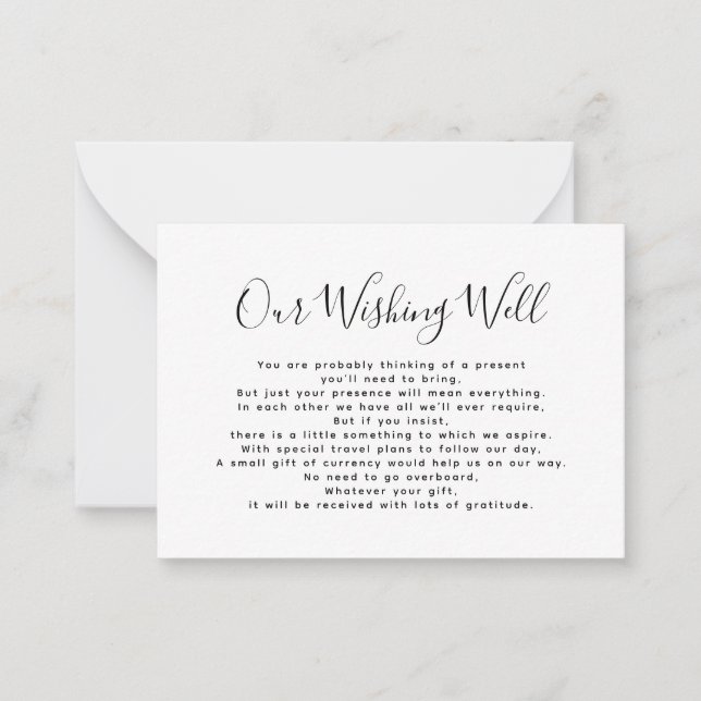 BUDGET Simple Script Our Wishing Well Wedding Card (Front)