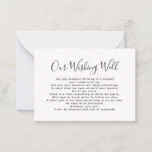 BUDGET Simple Script Our Wishing Well Wedding Card