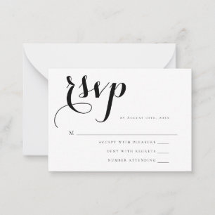 Budget Simple Script Wedding RSVP Card