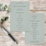 Budget Simple Silvery Sage Green Wedding Program<br><div class="desc">Budget Simple Silvery Sage Green Wedding Program. Size 5.5” x 8.5” at a budget price, A simple, stylish typographical design with black text on silvery sage green for your wedding programs which is fully customisable. The text, which you can easily personalise, is centered on both sides. You can change the...</div>