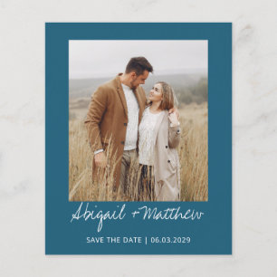 Budget Simple Teal Save The Date Invitation Flyer