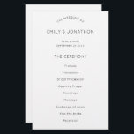 Budget Simple Text  Black White Wedding Program<br><div class="desc">Size 5.5” x 8.5” at a budget price, A simple, stylish typographical design in black and white for your wedding programs which is fully customisable. The text, which you can easily personalise, is centred on both sides. You can change the text and background colours if you wish to match your...</div>