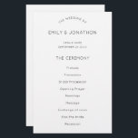 Budget Simple Text  Black White Wedding Program<br><div class="desc">Size 5.5” x 8.5” at a budget price, A simple, stylish typographical design in black and white for your wedding programs which is fully customisable. The text, which you can easily personalise, is centred on both sides. You can change the text and background colours if you wish to match your...</div>