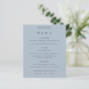 Budget Simple Text Dusty Blue Wedding Menu