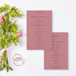 Budget Simple Text Dusty Rose Wedding Program<br><div class="desc">Budget Simple Text Dusty Rose Wedding Program. Size 5.5” x 8.5” at a budget priceA simple, stylish typographical design with black text on dusty rose pink for your wedding programs which is fully customizable. The text, which you can easily personalize, is centered on both sides. You can change the text...</div>