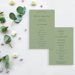 Budget Simple Text Sage Green Wedding Program<br><div class="desc">Size 5.5” x 8.5” at a budget price, A simple, stylish typographical design with black text on sage green for your wedding programs which is fully customisable. The text, which you can easily personalise, is centred on both sides. You can change the text and background colours if you wish to...</div>