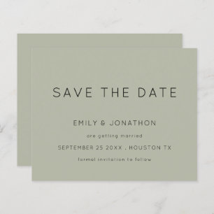 Budget Simple Text Soft Sage Green Save The Date