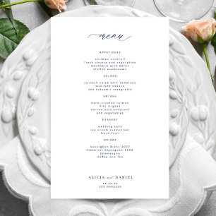 Budget simple typographie marine menu mariage