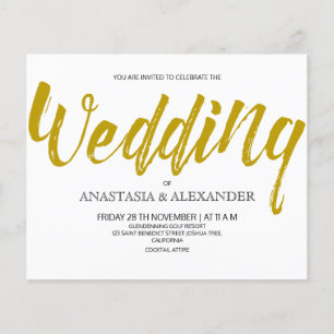 Budget Simple wedding invitation. Flyer