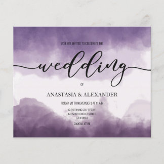 Budget simple wedding invitation. Flyer