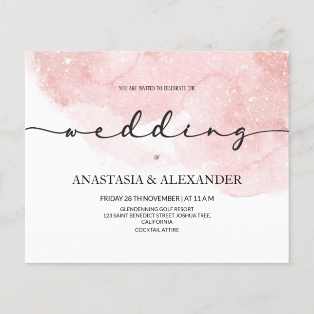BUDGET/Simple wedding invitation. Flyer (Front)