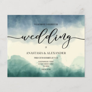 Budget simple wedding invitation. Flyer