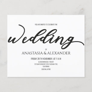 Budget Simple wedding invitation. Flyer